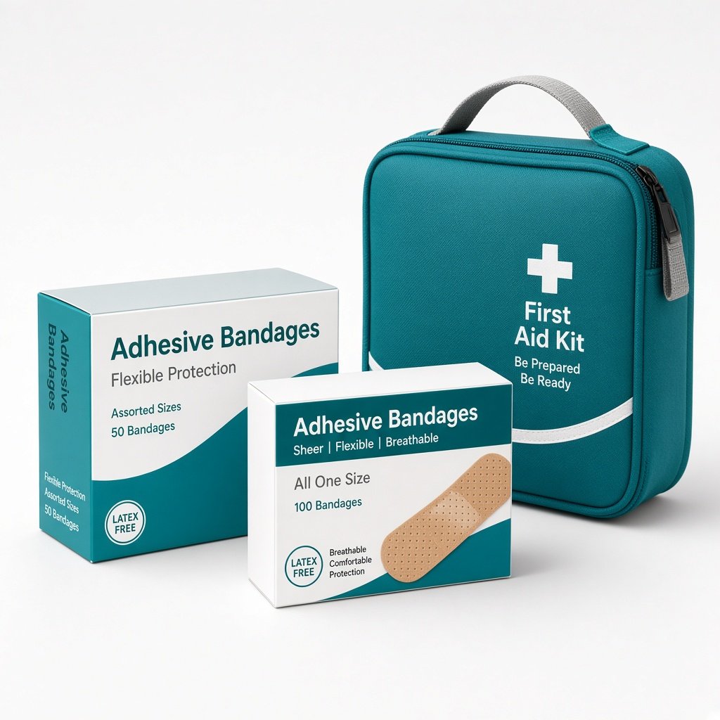 First aid kit and bandages